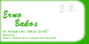 erno bakos business card